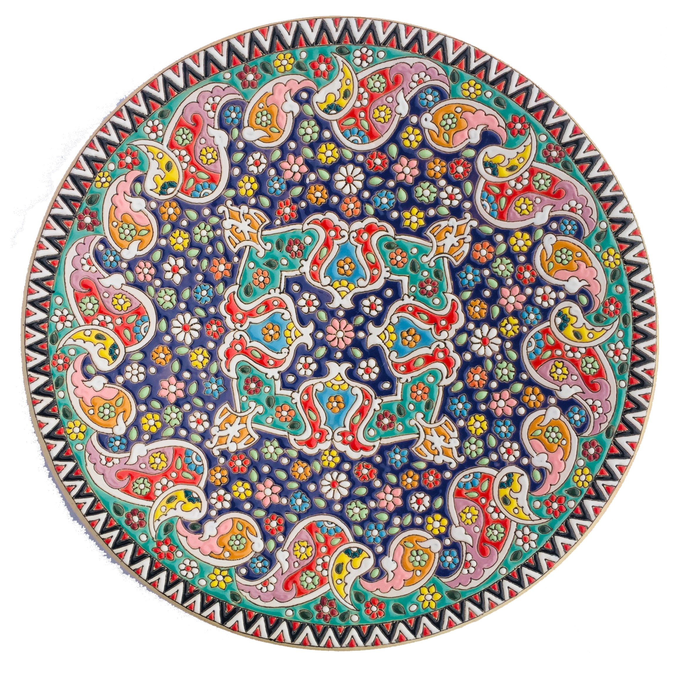 بشقاب میناکاری سفال کد ZMN25003