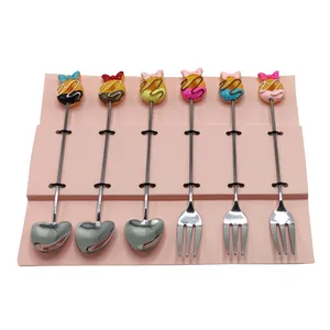 ست قاشق و چنگال مربا خوری 6 پارچه مدل پاپیون