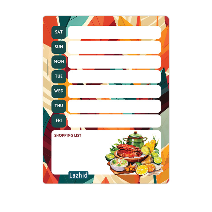 تخته وایت برد لاژید مدل برنامه غذایی سایز 14x18 سانتی متر