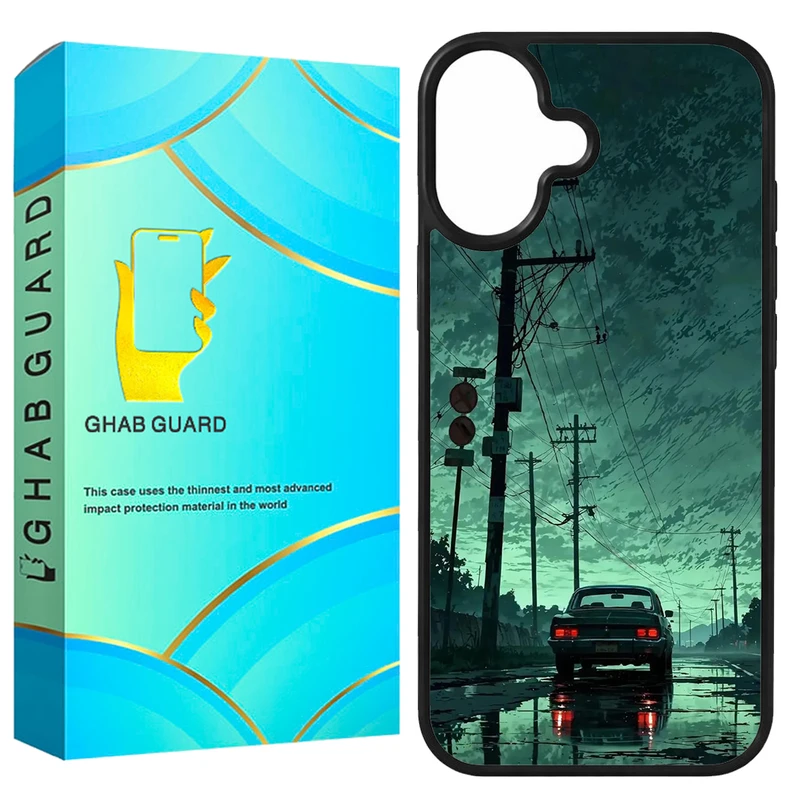 کاور قاب گارد طرح ماشین و جاده مدل GCHP16 مناسب برای گوشی موبایل اپل iPhone 16 