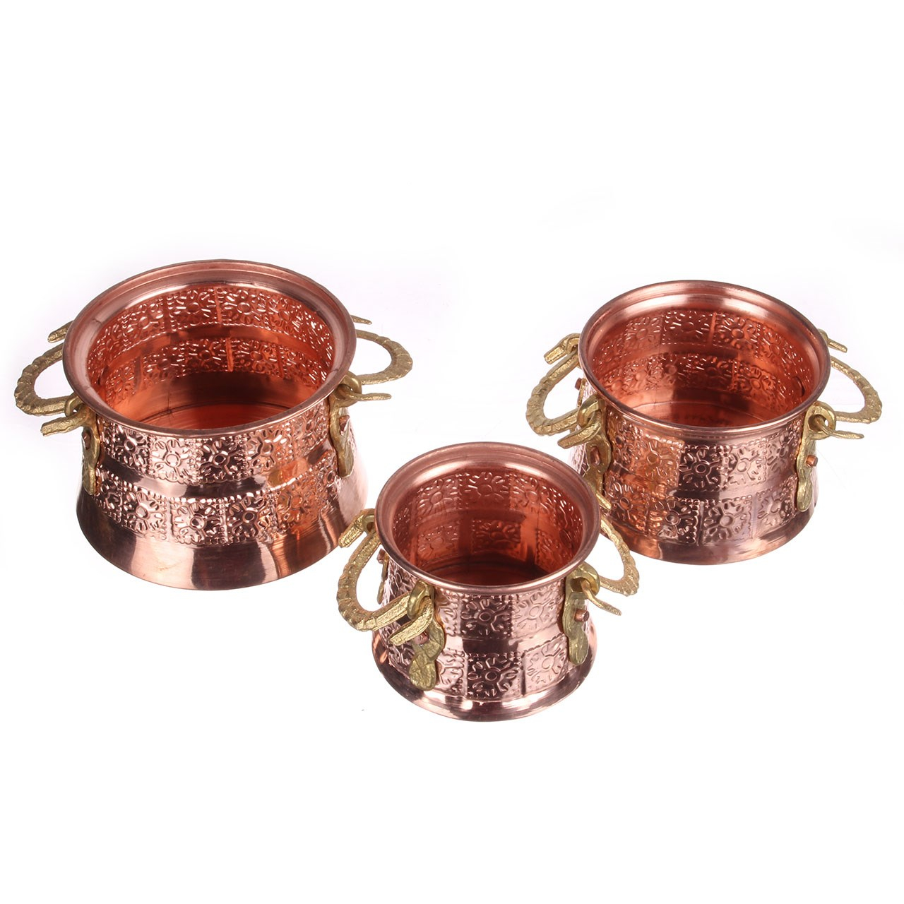 سرویس پخت و پز سیسمونی 3 پارچه مسی مدل Copper