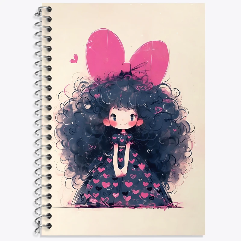 دفتر نت موسیقی 50 برگ خندالو طرح دختر مو فرفری کد N3518