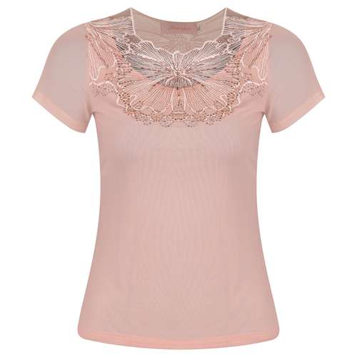 بلوز آستین کوتاه زنانه مدل مجلسی نگین دار