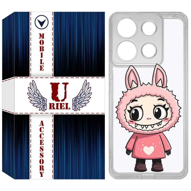 کاور یوریل مدل Clear کد 139 طرح لبوبو Labubu مناسب برای گوشی موبایل شیائومی Redmi Note 13 4G
