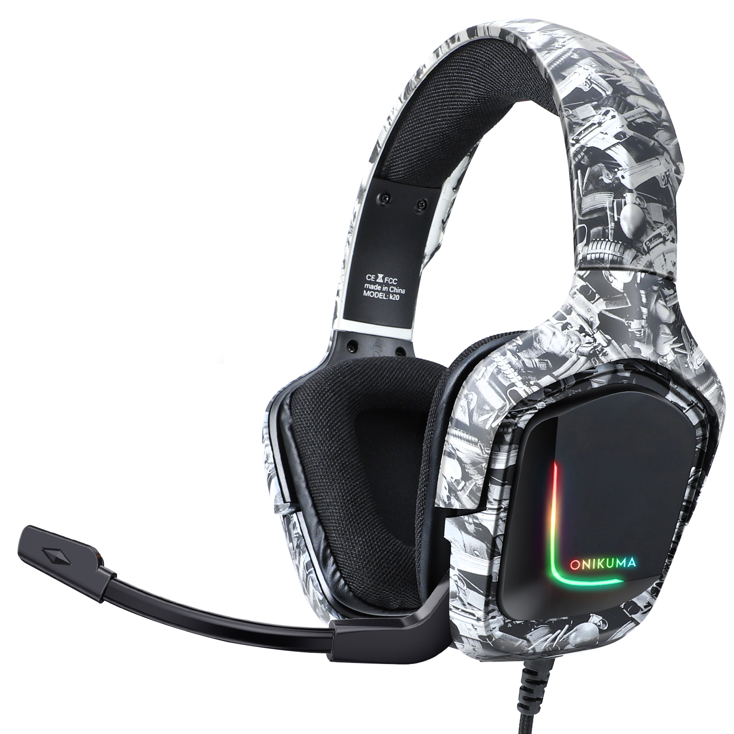 هدست مخصوص بازی اونیکوما مدل K20 Camo-Grey