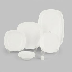 سرویس غذاخوری 27 پارچه 6 نفره چینی زرین ایران سری کواترو مدل White درجه یک