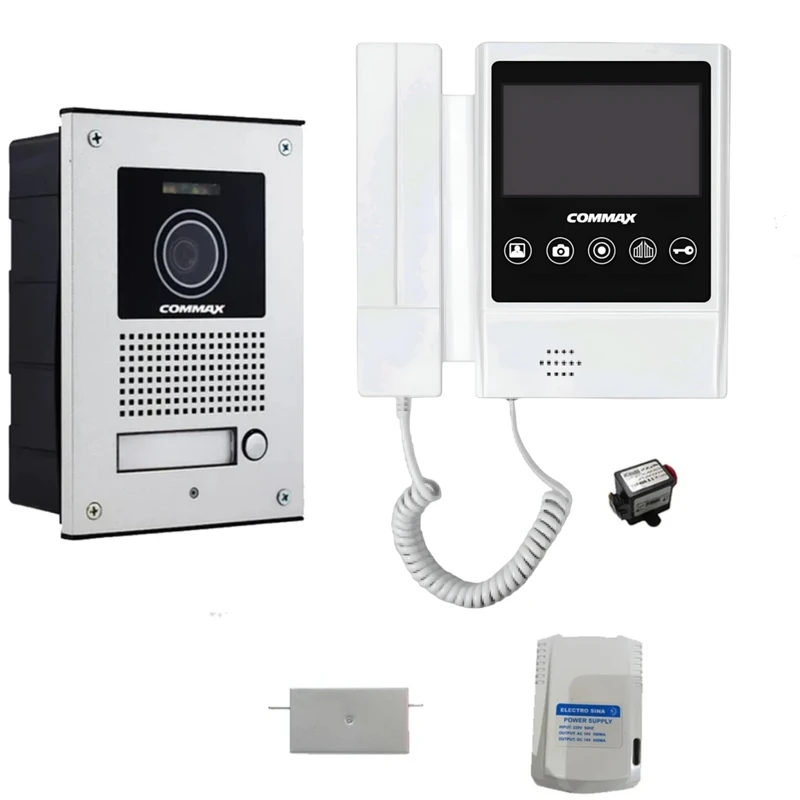 مجموعه دربازکن تصویری کوماکس مدل 43PMI-U یک واحدی به همراه محافظ ولتاژ مانیتور