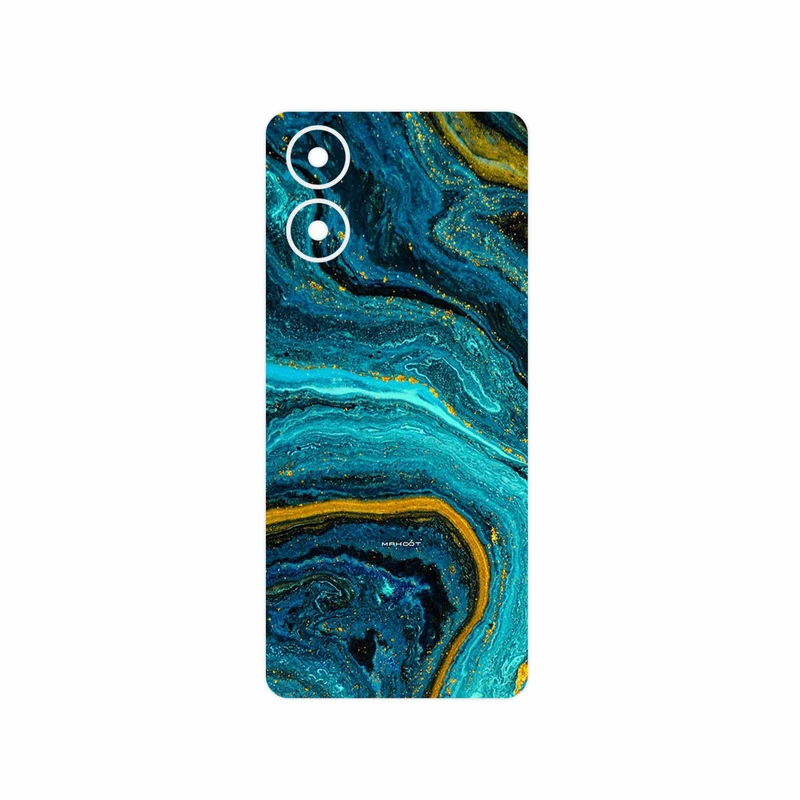 برچسب پوششی ماهوت مدل Turquoise marblewith golden streaks مناسب برای گوشی موبایل موتورولا Moto G04