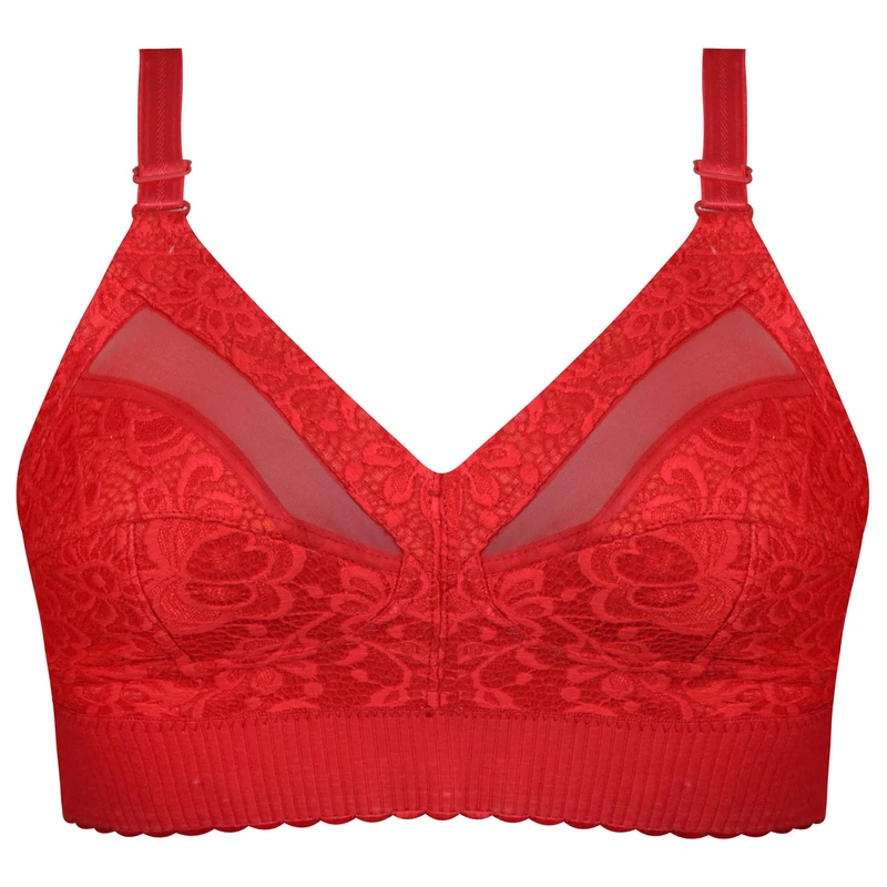 سوتین زنانه ماییلدا مدل دانتل پروانه کش پهن بدون فنر کد 5058