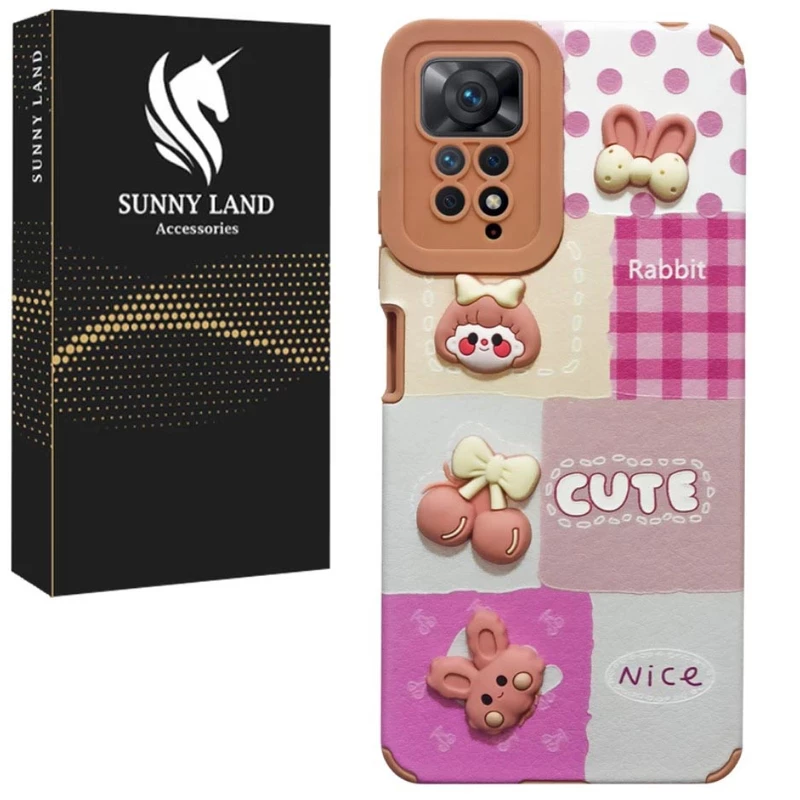 کاور سانی لند مدل دختر و خرگوش مناسب برای گوشی موبایل شیائومی Redmi Note 12 pro 4G / Note 11 pro