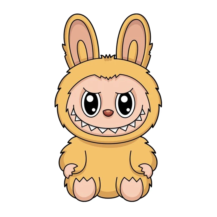 استیکر پارچه و لباس پاد آفرین مدل عروسک لبوبو Labubu کد S2038