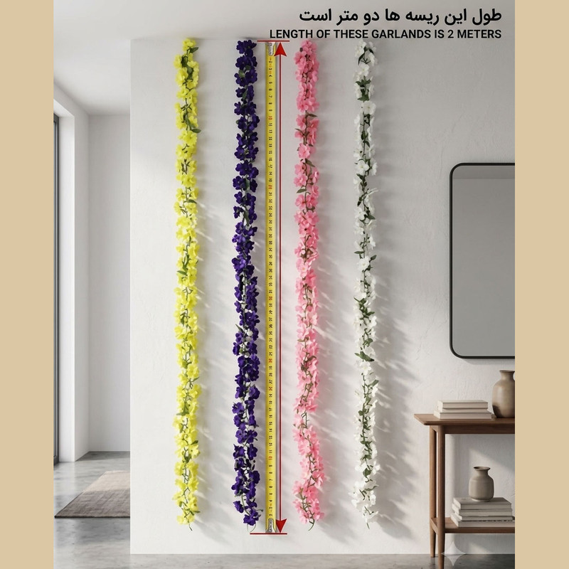 ریسه گل مصنوعی مدل زنجیری تیارا تک گل