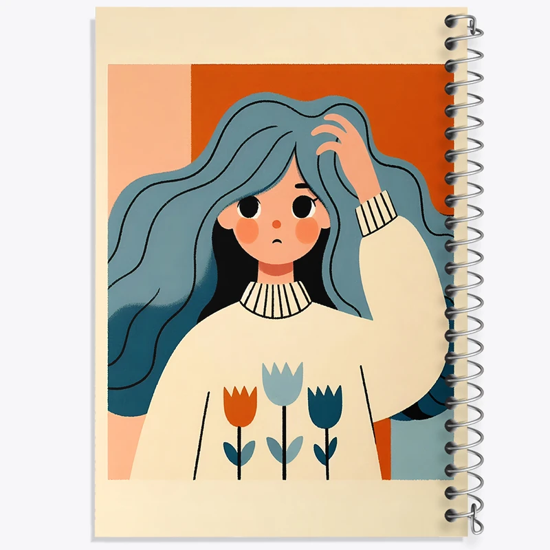 دفتر شطرنجی 50 برگ خندالو طرح دخترانه کد F7383