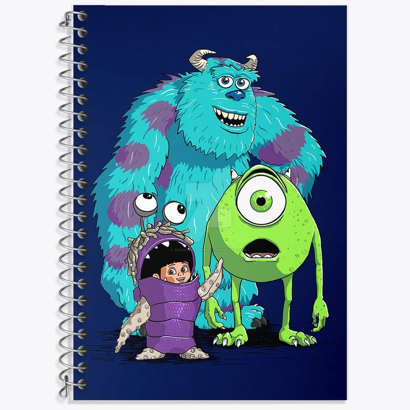 دفتر زبان 50 برگ خندالو مدل سه خط طرح کارخانه هیولاها کد F2169