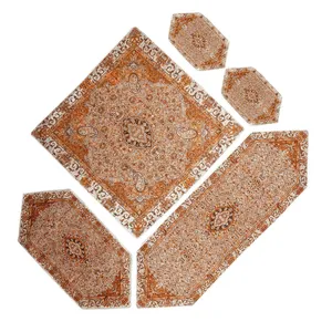 ست 5 تکه رومیزی ترمه یزد طرح چهل ستون