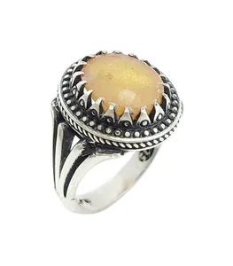 انگشتر نقره مردانه مدل یاقوت آفریقایی کد 11405