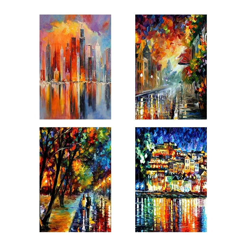 تابلو شاسي کارنيکا طرح نقاشی‌های آبرنگی کد 61984 مجموعه 4 عددی