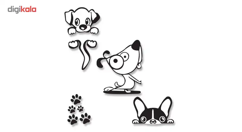 استیکر کلید پریز گراسیپا طرح سگ ها بسته 3 عددی