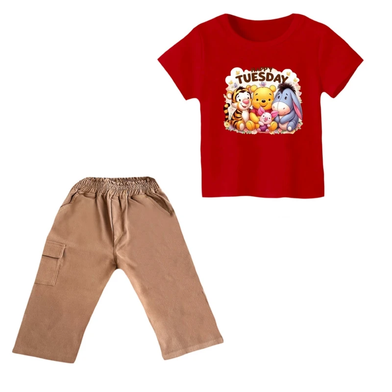 ست تی شرت و شلوارک پسرانه مدل پو کد ۴۴