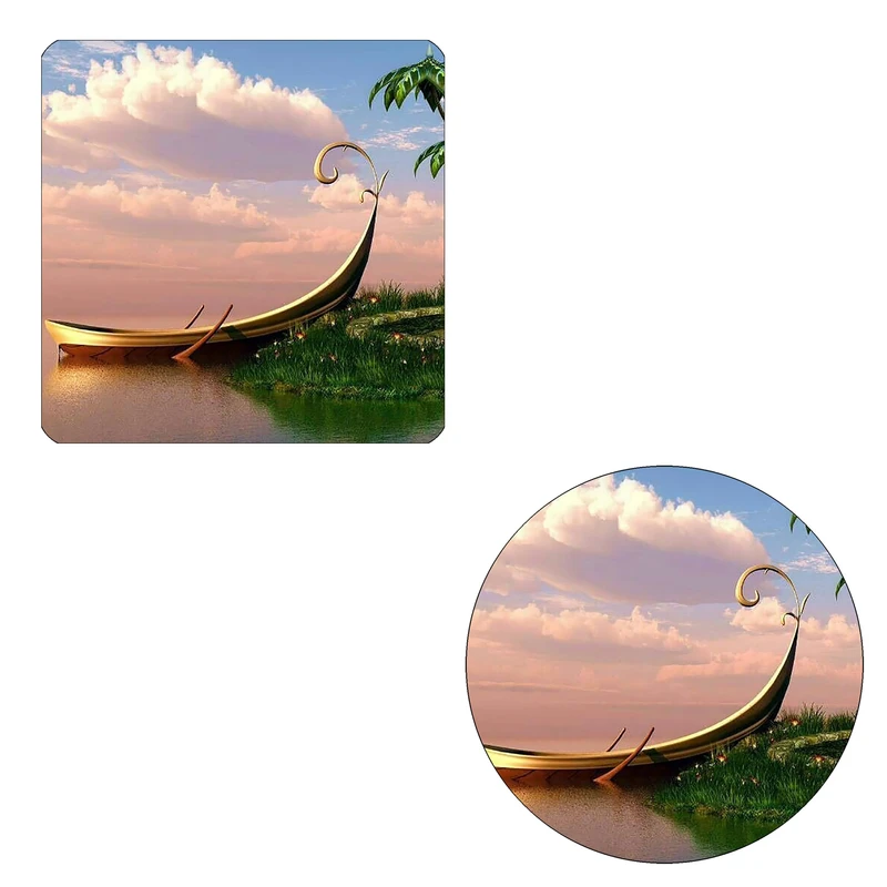 مگنت طرح قایق و ساحل کد M1 به همراه زیر لیوانی