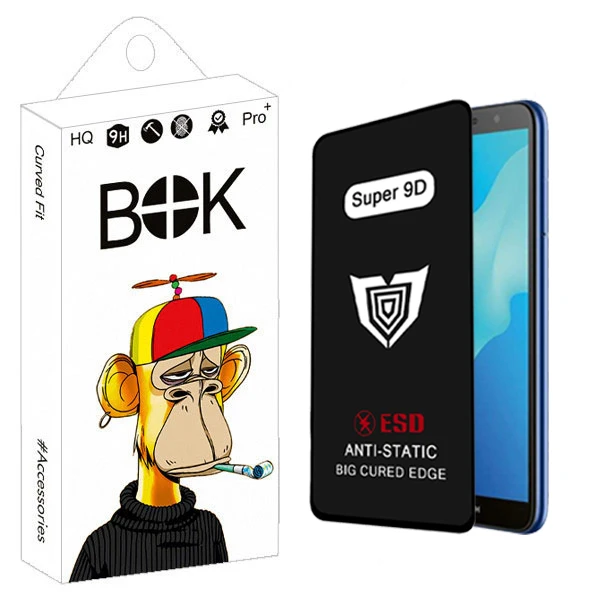 محافظ صفحه نمایش بوک مدل Super 9D Touch مناسب برای گوشی موبایل هوآوی y5 2018