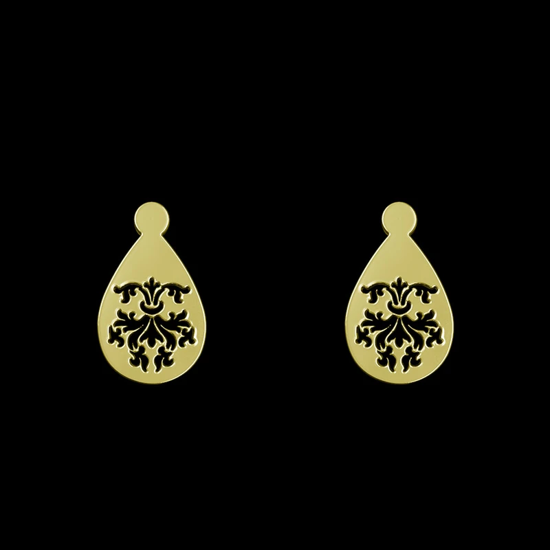 گوشواره طلا 18 عیار زنانه مدوپد مدل هندسی کد GA1-13555