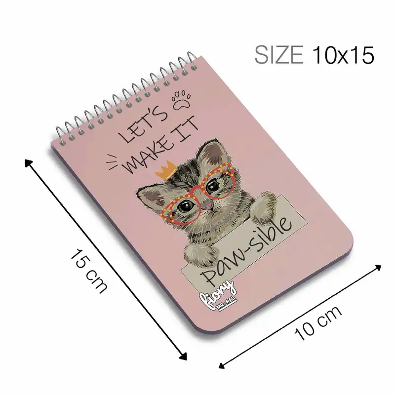 دفترچه یادداشت مستر راد طرح گربه کیوت کد fiory 1773