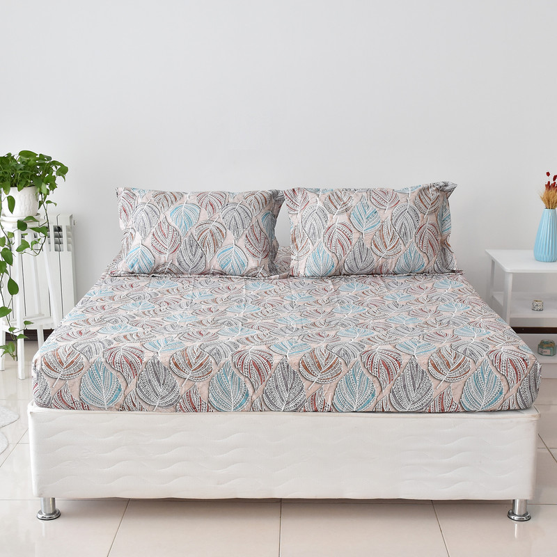 سرویس ملحفه بومرنگ مدل 3Dleaf-160 دونفره 3 تکه
