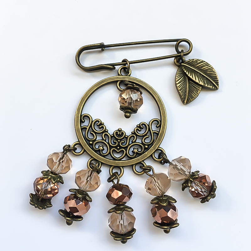 سنجاق سینه زنانه مدل برگ