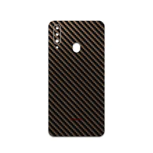 MAHOOT Glossy-Brown-Fiber Cover Sticker for Samsung Galaxy A20s