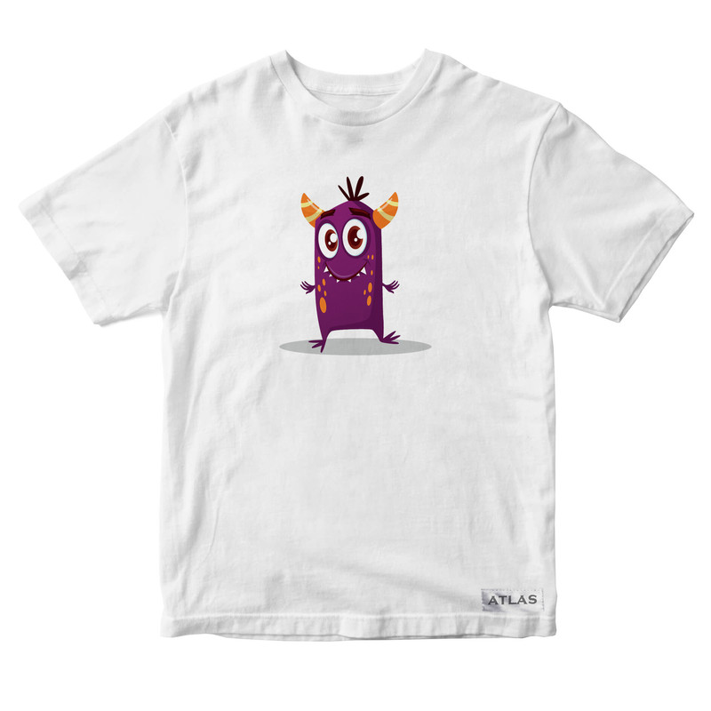 تی شرت آستین کوتاه پسرانه مدل Monster کد SH032 رنگ سفید