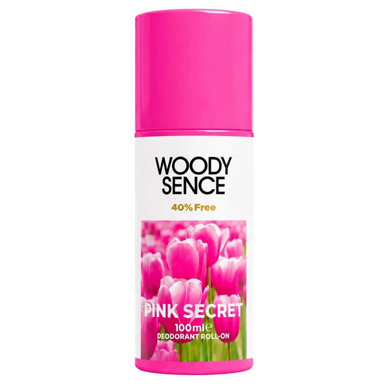 رول دئودورانت زنانه وودی سنس مدل PINK SECRET حجم 100 میلی‌لیتر