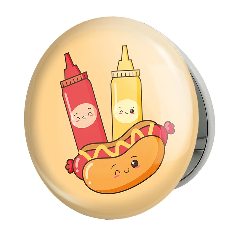 آینه جیبی خندالو طرح فست فود (Fast Food) مدل تاشو کد 36567