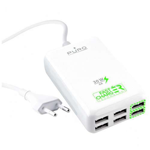 شارژر دیواری پورو مدل Multi-USB Charging Station FCCS6USB6 Fast با 6 درگاه USB