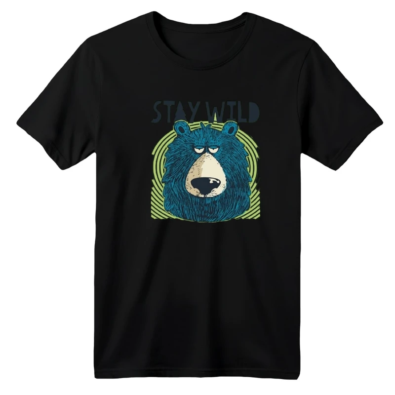 تی شرت آستین کوتاه یقه گرد  بچگانه مدل خرس وحشی
