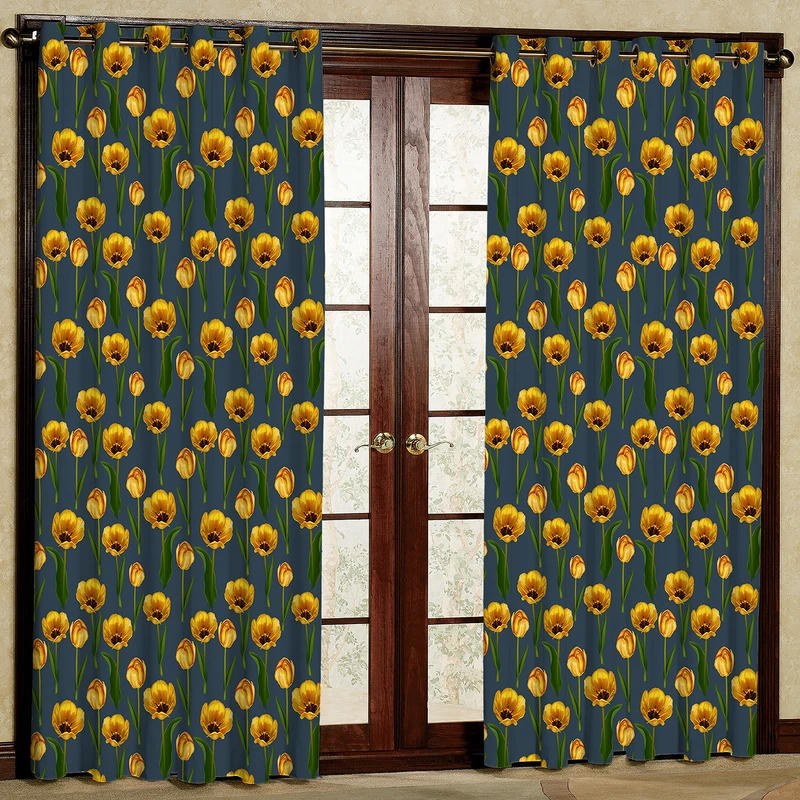 پرده مدل مخمل پانچی طرح گل کد 4879T2 سایز 200x140 سانتی متر