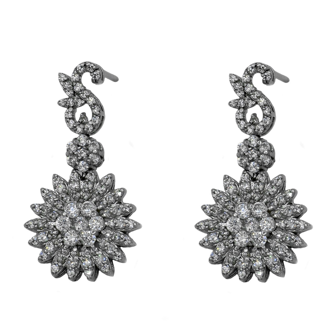 گوشواره طلا 18 عیار جواهری سون مدل 1638