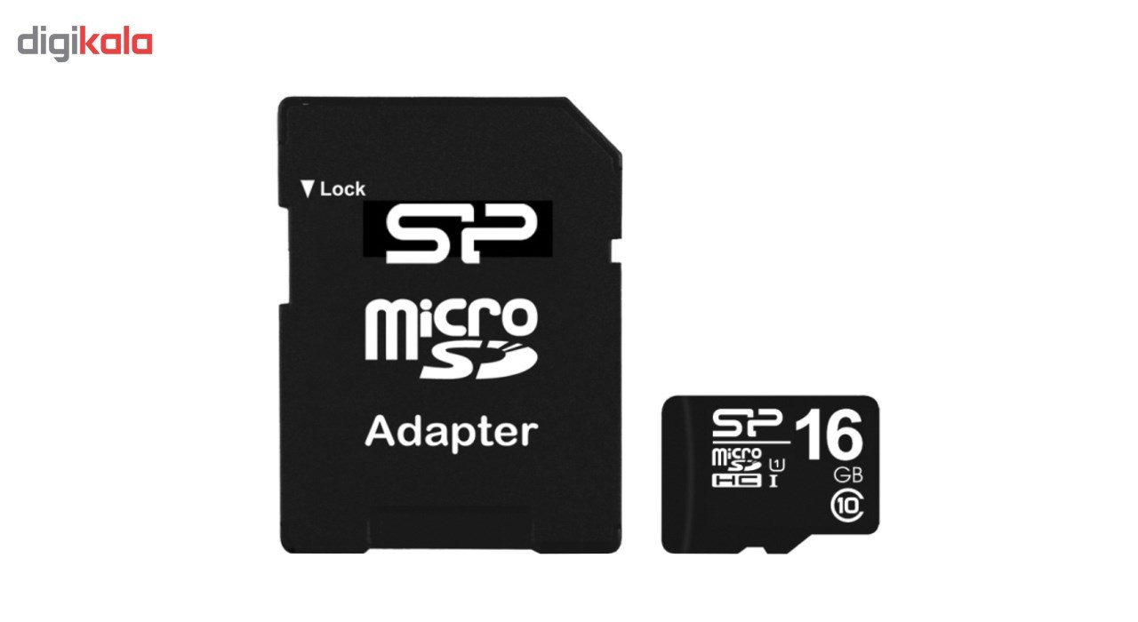کارت حافظه microSDHC سیلیکون پاور کلاس 10 استاندارد UHS-I U1 همراه با آداپتور SD ظرفیت 16 گیگابایت