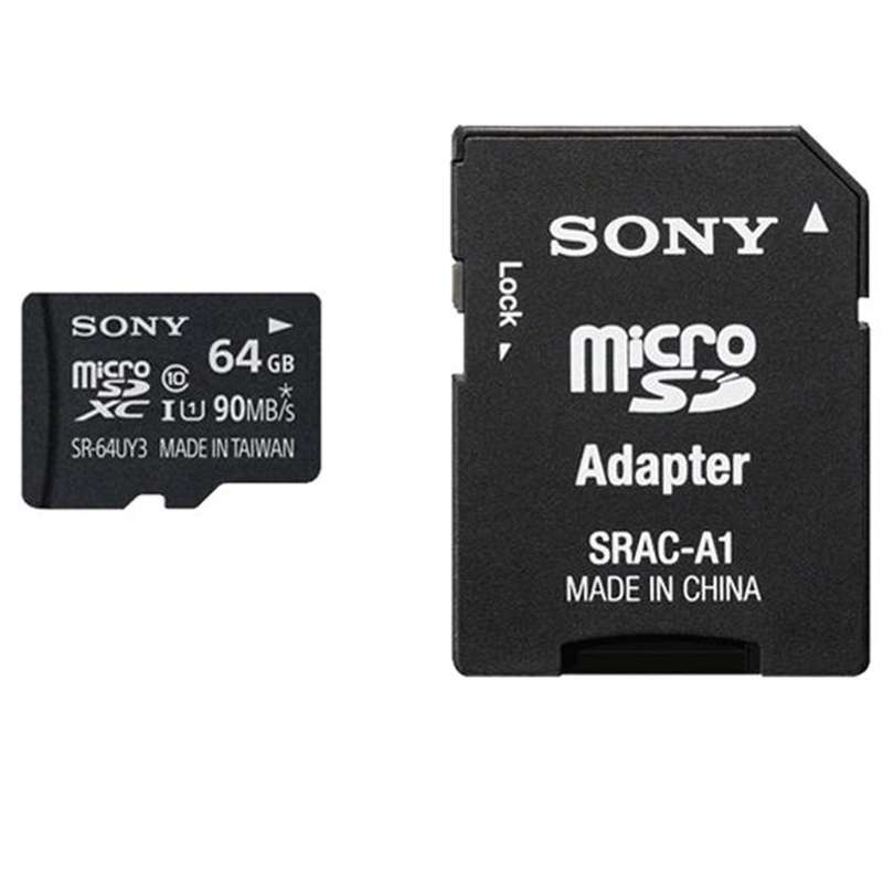 کارت حافظه microSDXC سونی مدل SR-64UYA3 کلاس 10سرعت 90MBps ظرفیت 64 گیگابایت همراه با آداپتور SD کارت حافظه microSDXC سونی مدل SR-64UYA3 کلاس 10سرعت 90MBps ظرفیت 64 گیگابایت همراه با آداپتور SD