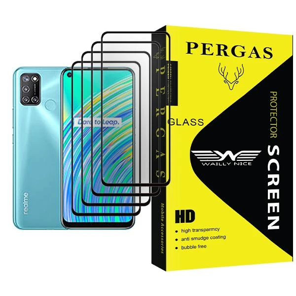 محافظ صفحه نمایش وایلی نایس مدل Pergas Glass MIX004 مناسب برای گوشی موبایل ریلمی C17 بسته چهار عددی