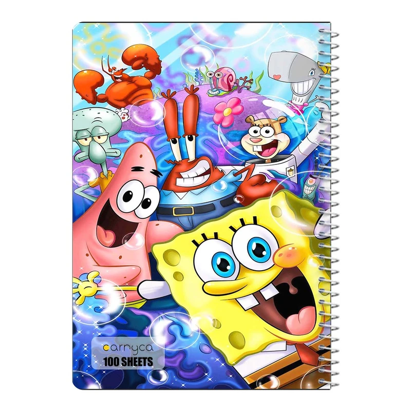 دفتر مشق 100 برگ سیمی کارنیکا طرح باب اسفنجی spong bob کد 71423