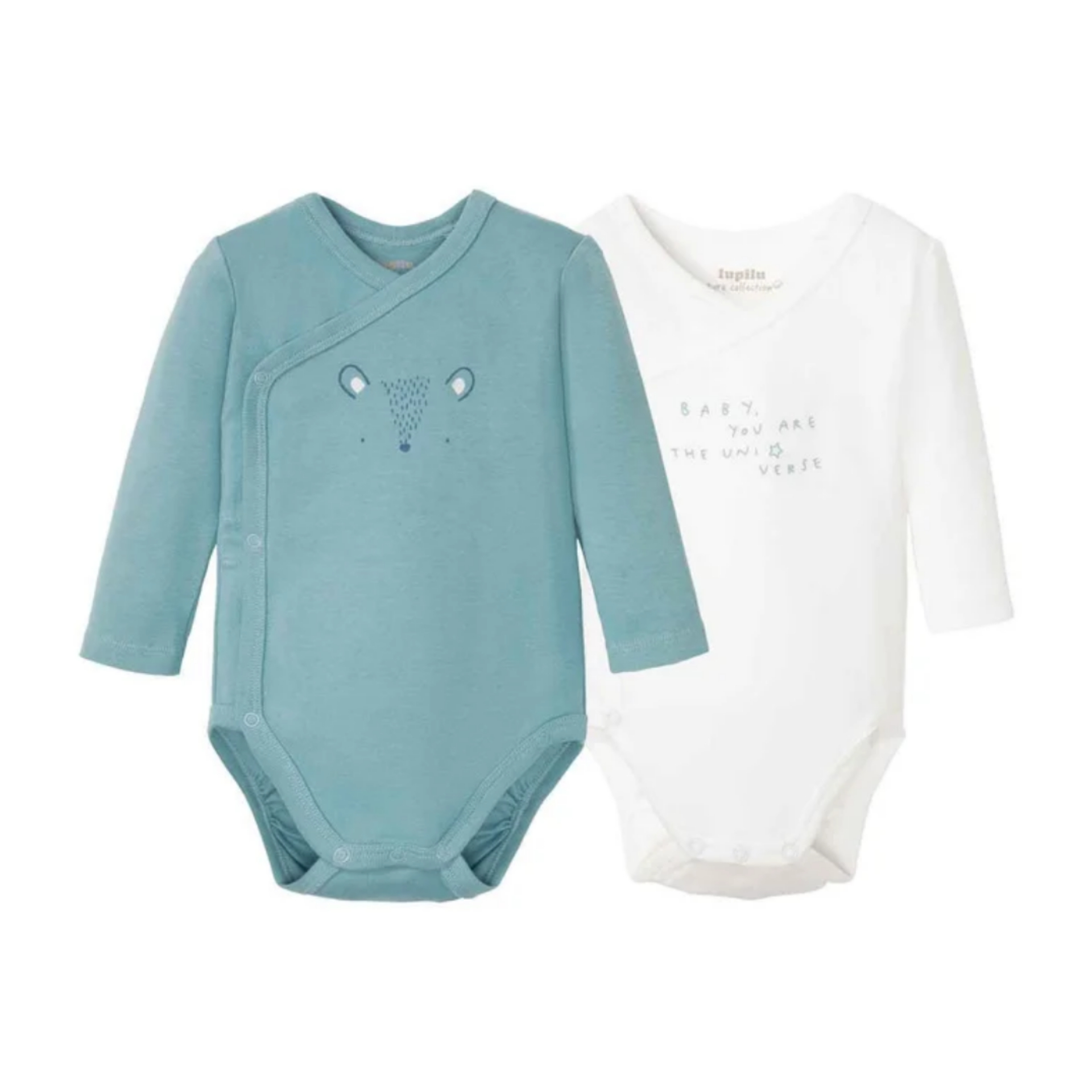 بادی آستین بلند نوزادی لوپیلو مدل K0289 مجموعه 2 عددی