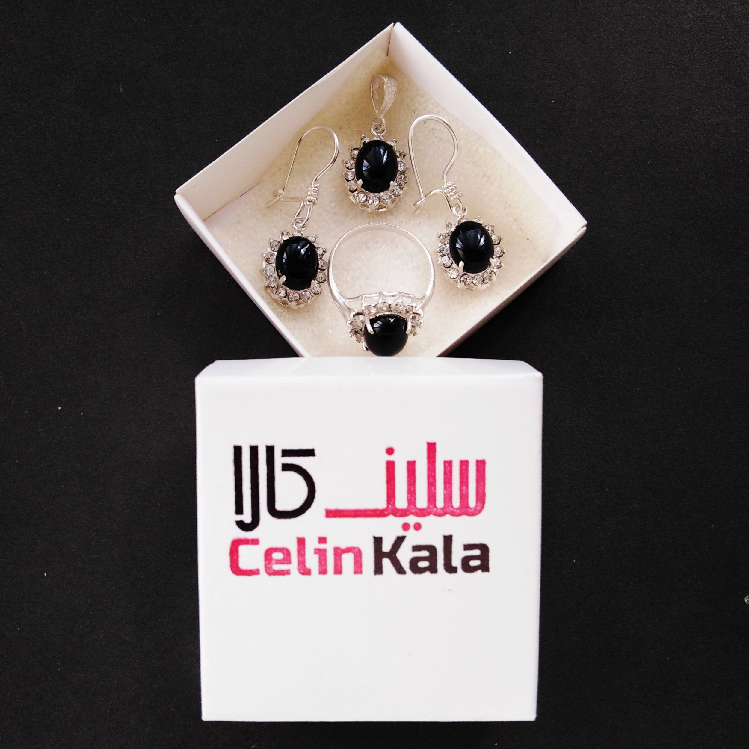 نیم ست نقره زنانه سلین کالا مدل عقیق ce-agh-m1