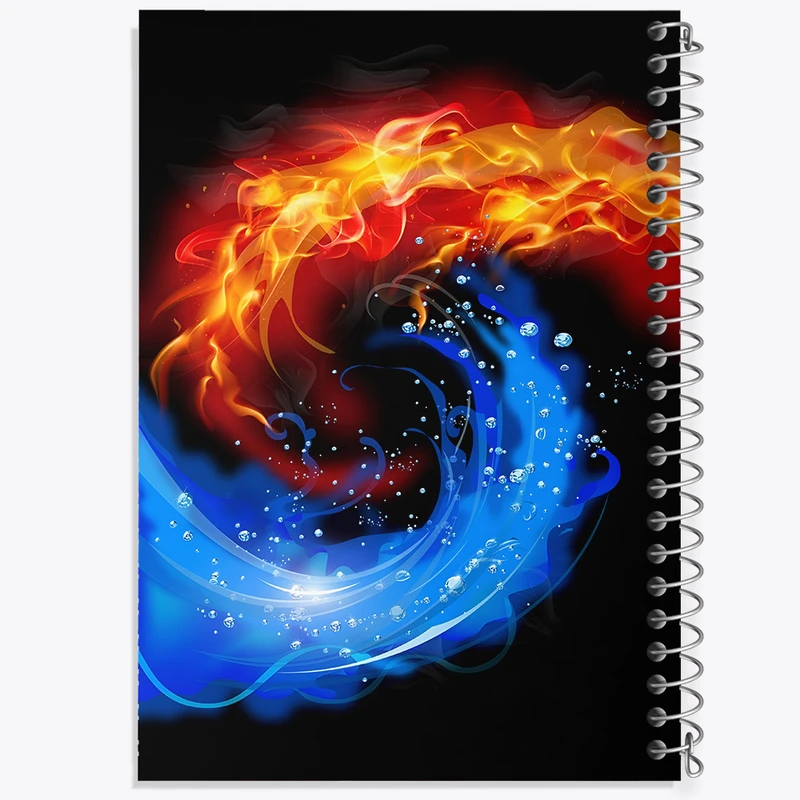 دفتر مشق 100 برگ خندالو طرح بنیادین (Elemental) کد F8334