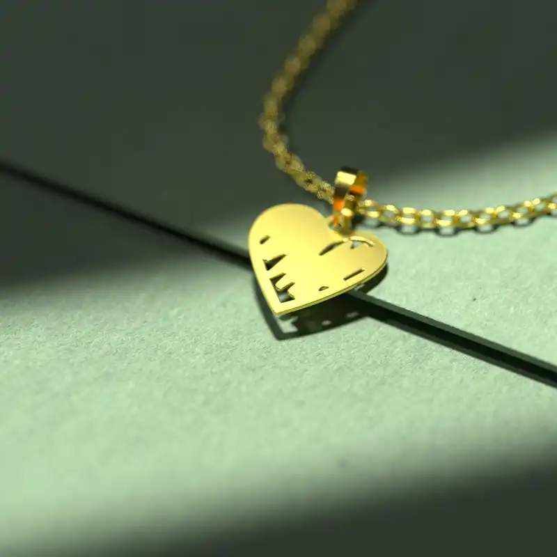 گردنبند طلا 18 عیار زنانه مدوپد مدل  طرح قلب کد E1218