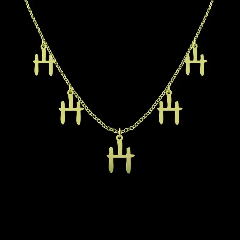 گردنبند طلا 18 عیار زنانه مدوپد مدل هندسی کد RNA16167