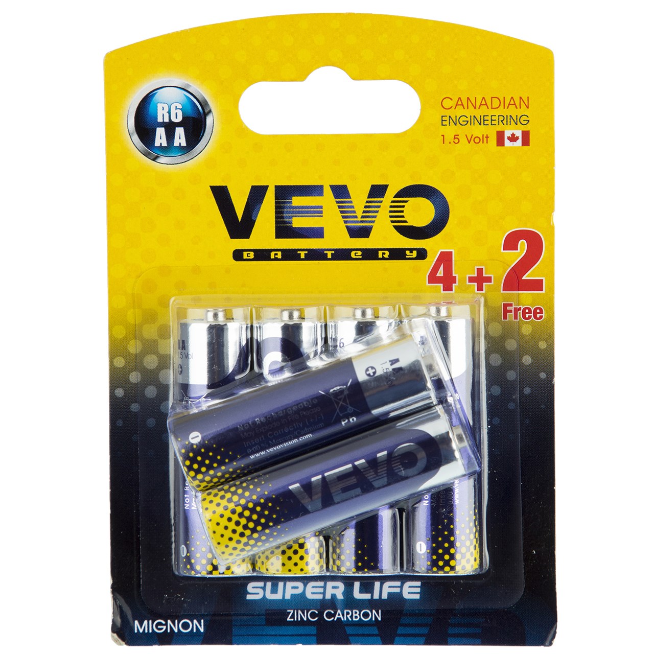 باتری قلمی ویوو مدل Super Life R6 بسته 6 عددی