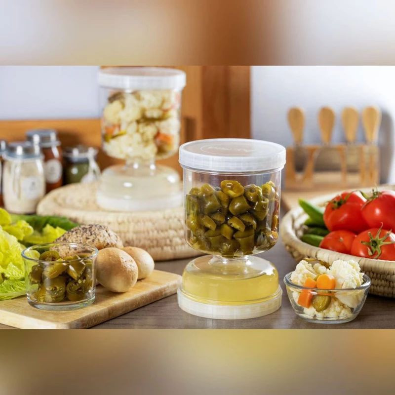 بانکه مدل ظرف خیار شور طرح ساعت شنی