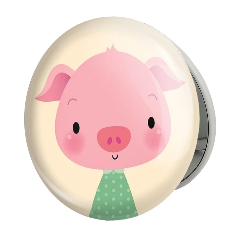 آینه جیبی خندالو طرح خوک مدل تاشو کد 5099 