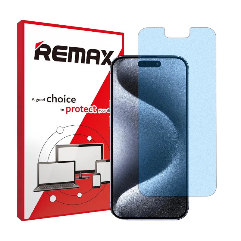 محافظ صفحه نمایش مات ضداشعه آبی ریمکس مدل HyMBLU مناسب برای گوشی موبایل اپل iPhone 15 Pro Max